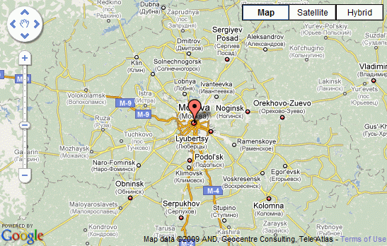 Semantic Maps showing a geocoded address on a Google Map