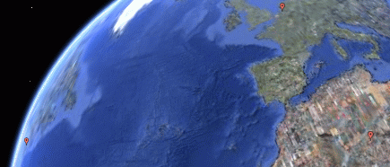 Semantic Maps displaying queried coordinates onto a Google Map with Google Earth map type