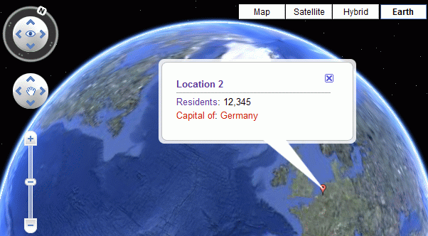 Semantic Maps displaying aggregated coordinate data on a Google Earth map together with other queried properties