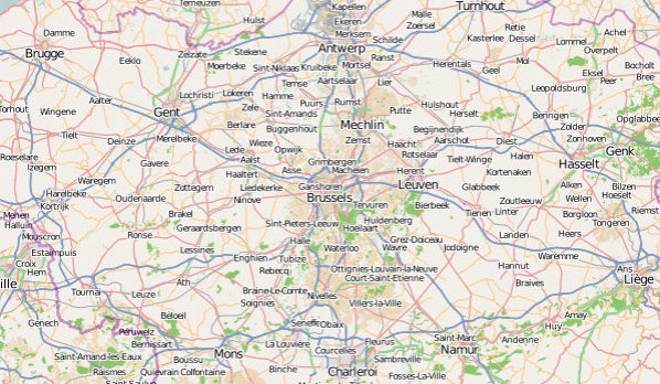 Maps displaying a static map of Brussels, Belgium