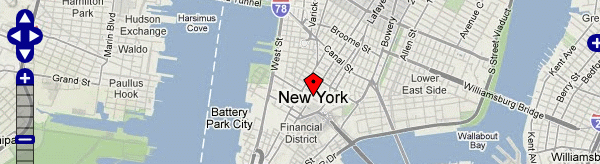 Maps shwoing an OpenLayers map with Google Maps layer of New York
