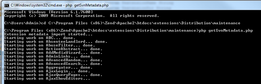 MediaWiki deployment package metadata import script