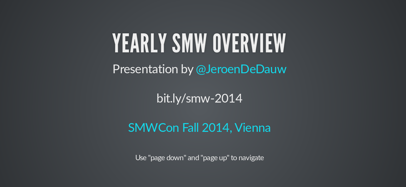 Yearly SMW overview 2014 - slide preview